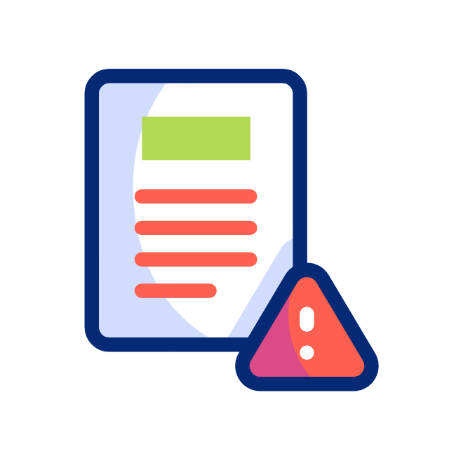 An animation of a red pulsing exclamation mark (!)